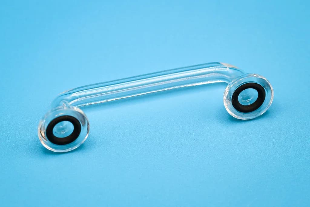 connecting tube transparent silica 65 mm, including o-rings