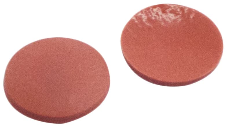 8mm Septa, Nat. Rubber red-organge/TEF transp., 55°shore A, 1.0mm