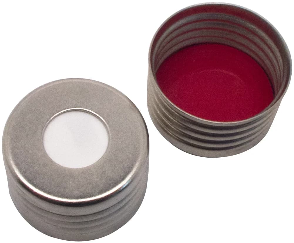 Magnetic Screw Cap silver,8mm centre hole,Silicone white/PTFE redUltraClean, 45° shore A, 1.3mm
