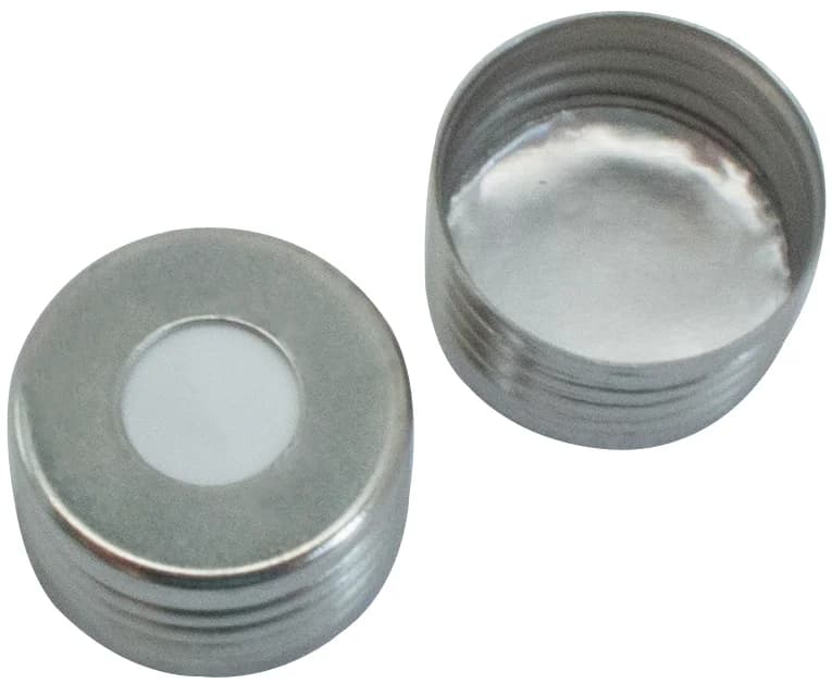 18mm Magnetic Screw Cap silver,8mm centre hole,Silicone white/Alu. foil silver