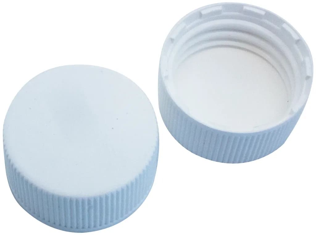 24 mm PP screw cap, N 24 white, closed top