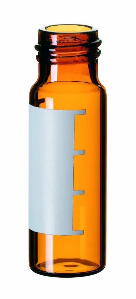 4ml  Screw Neck Vial 45 x 14.7mm, amber glass, label+filling lines,1st hydrol. class