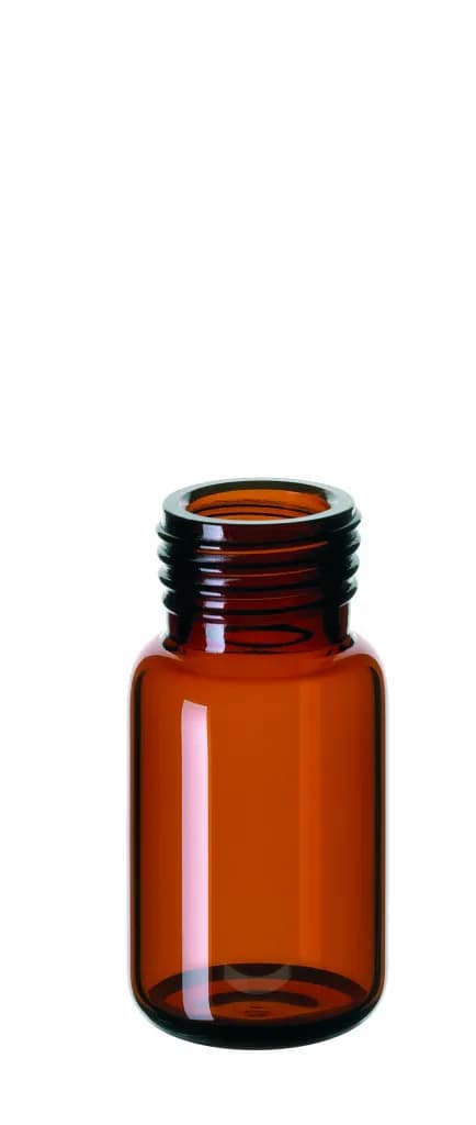 10mL Precision Thread Vials, rounded bottom, 1st hydrol class amber glass,46x22.5mm