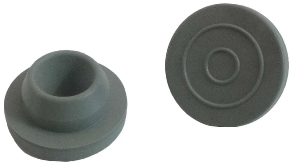 20 mm Butyl injection stoppers, grey, 37° shore A