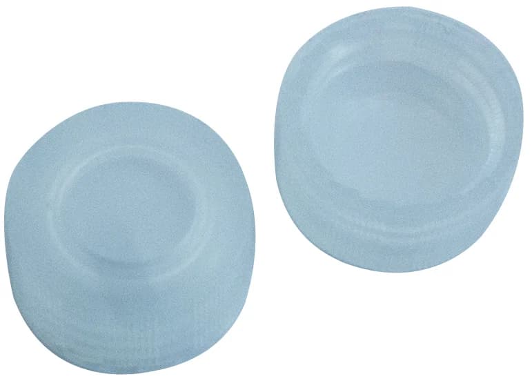 PP short thread cap ND9, transparent with hole, PTFE virginal, 53 °shore D