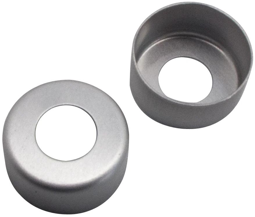 11 mm Aluminium-Bördelkappe, walzblank, mit 5,5 mm Loch