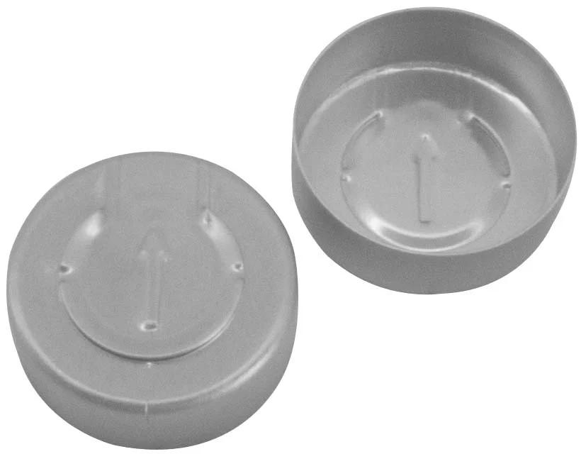 20 mm Aluminium-Bördelkappen farblos lackiert, Ganzabriß