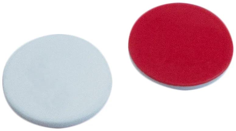9.4mm Septa, silicone white/PTFE red, 45°shore A, 1.3mm
