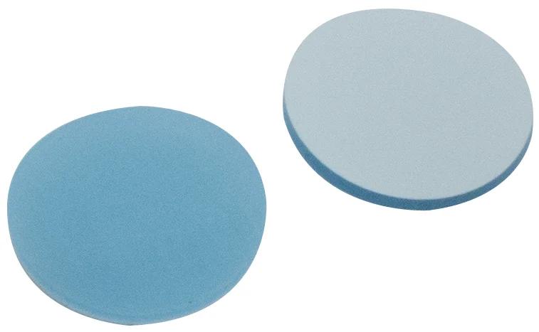 17mm Septen für magnetische Schraubkappe ND18, Silicon blau transp./PTFE weiß,45°shore A,1.3mm