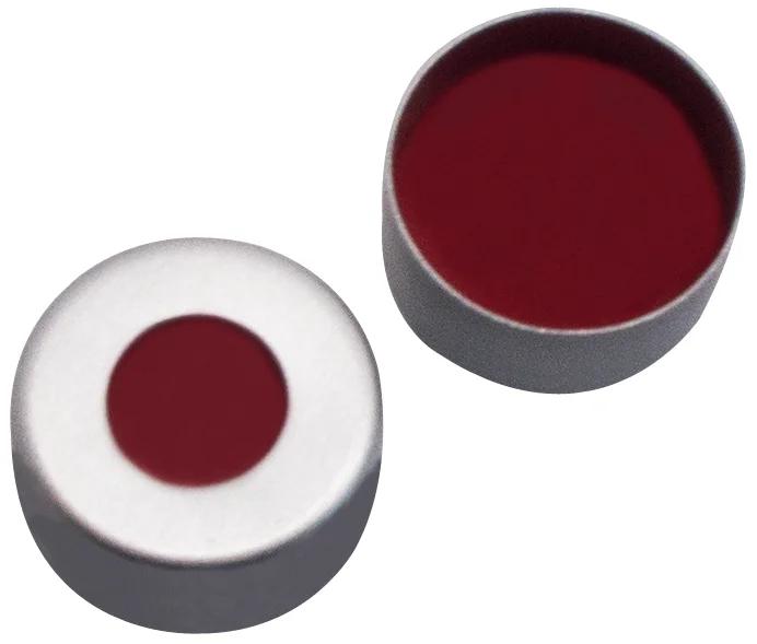 11 mm Magnetische Bördelk. Spezialleg. mit Loch. PTFE rot/Sil weiß/PTFE rot. 1.0mm