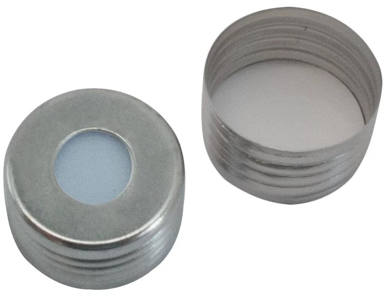 18 mm Magnetische Schraubkappe mit Loch Silikon blau tranparent/PTFE weiß, 1,3 mm