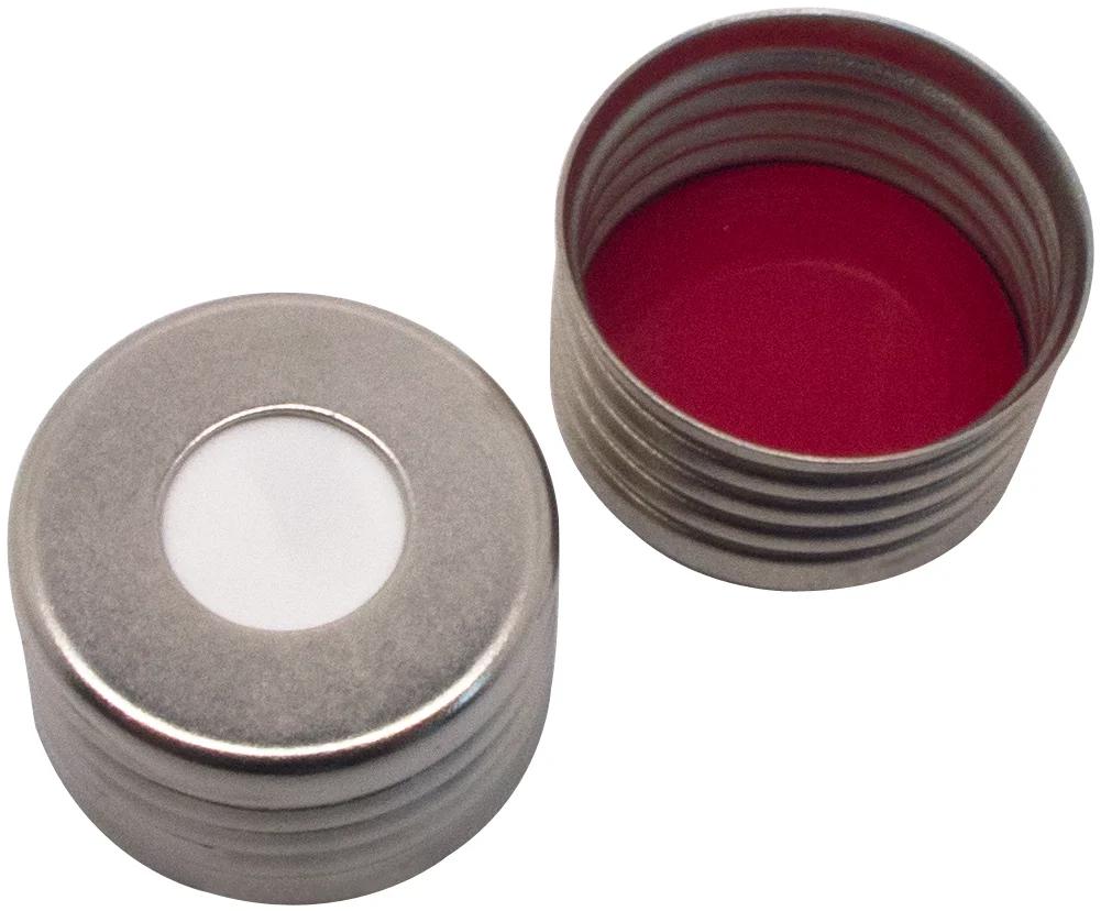Magnetic Screw Cap silver,8mm centre hole,Silicone white/PTFE redUltraClean, 45° shore A, 1.3mm