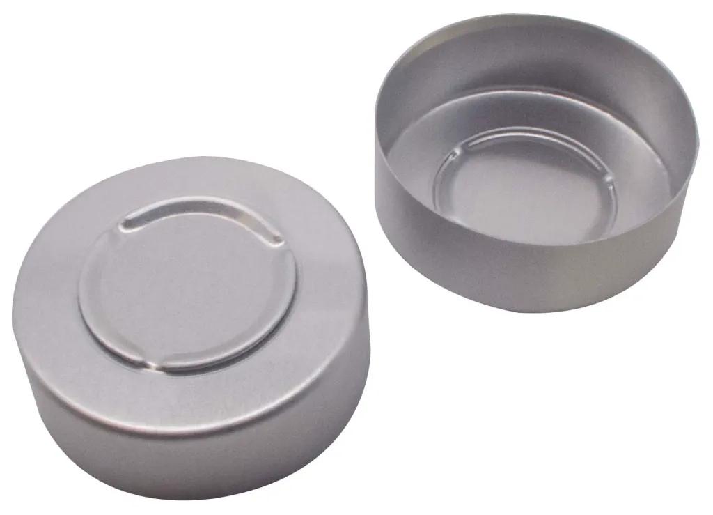 32mm Aluminium Crimp Cap, clear lacquered, Centre Tear-Off with flap