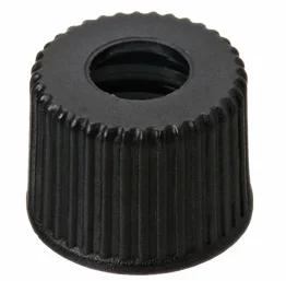 8 mm PP Screw cap, black, with hole / 1000