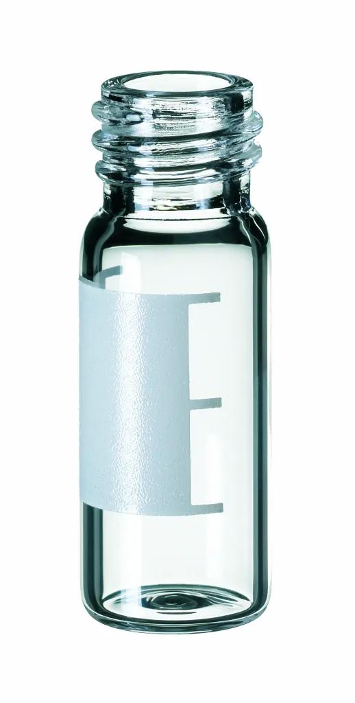1,5 ml Gewindeflasche, 32 x 11,6 mm, klar, mit Schriftfeld u. Füllmarkierung, Gewinde 10-425