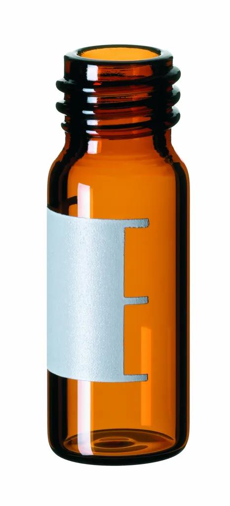 1.5 mL Screw Neck Vial, 10-425 Thread, 32 x 11.6mm, amber glass with label+ filling lines