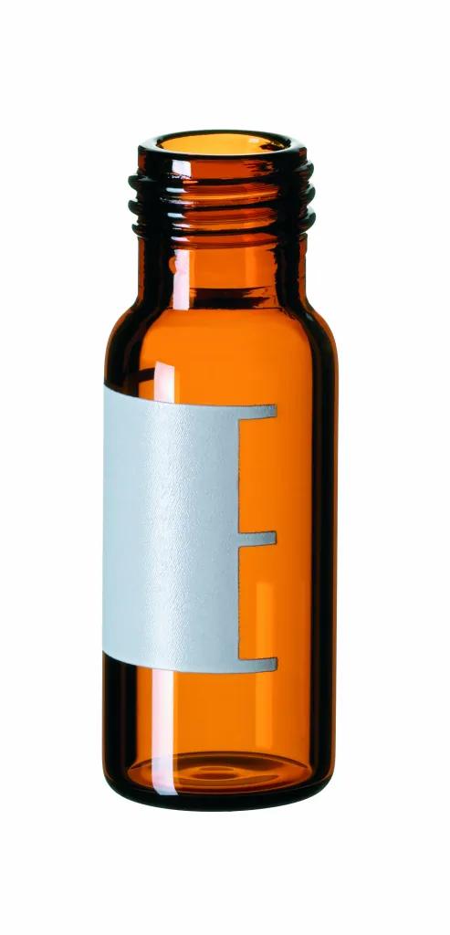 1.5 ml short thread vial, 32 x 11.6 mm, amber glass, 1st hydrolytic class, labeling field