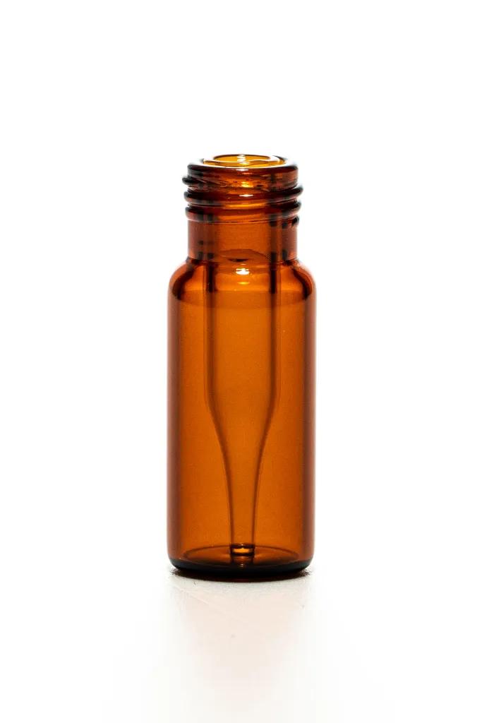 Short thread vial, ND9, integrated 0.2 ml micro-insert 32 x 11.6 mm, amber glass, 1 hydrolytic class, base bonded