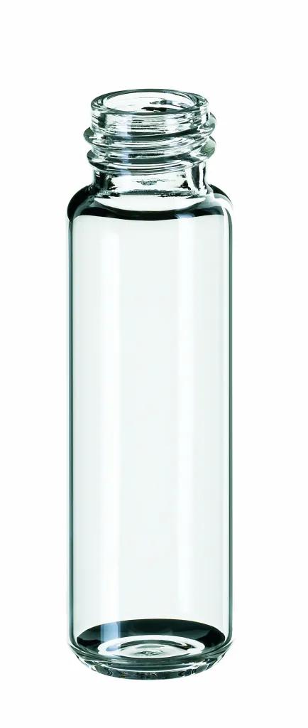 20 ml HS Flasche, ND18, 75,5 x 23 mm, Klarglas gerundeter Boden, mit Schraubgewinde ND18
