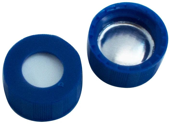 ND9 cap PP, w 6 mm hole, Silicon white / Alumina foil 50 °shore, 1 mm