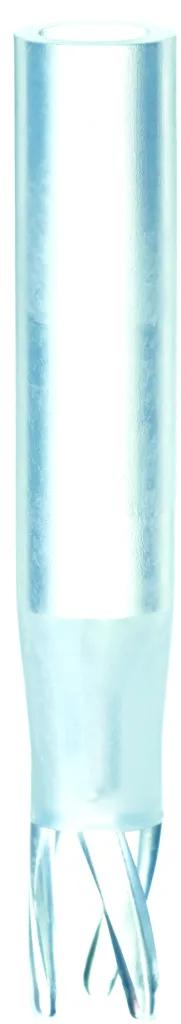 0,1 ml PP Mikroeinsatz, 29 x 6 mm, klar 10 mm Spitze mit Polymerfuß