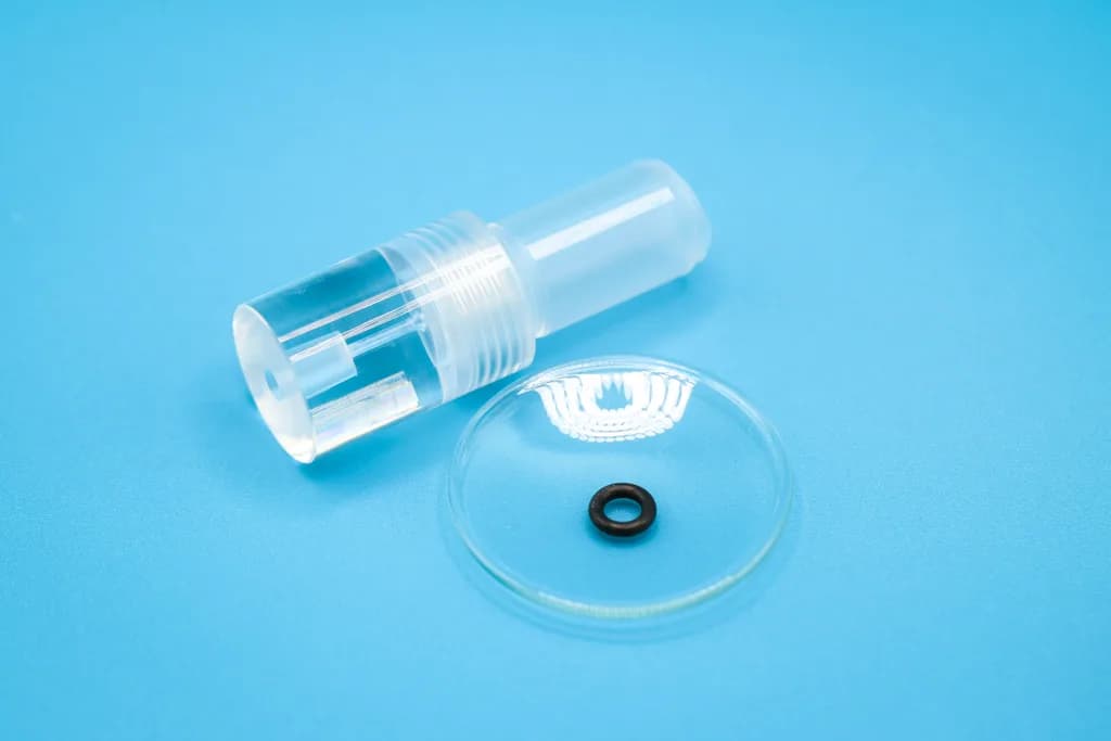 Bracket for columns (50 mm) with Luer, 5-piece, with O-rings (Haberkorn und Braun)