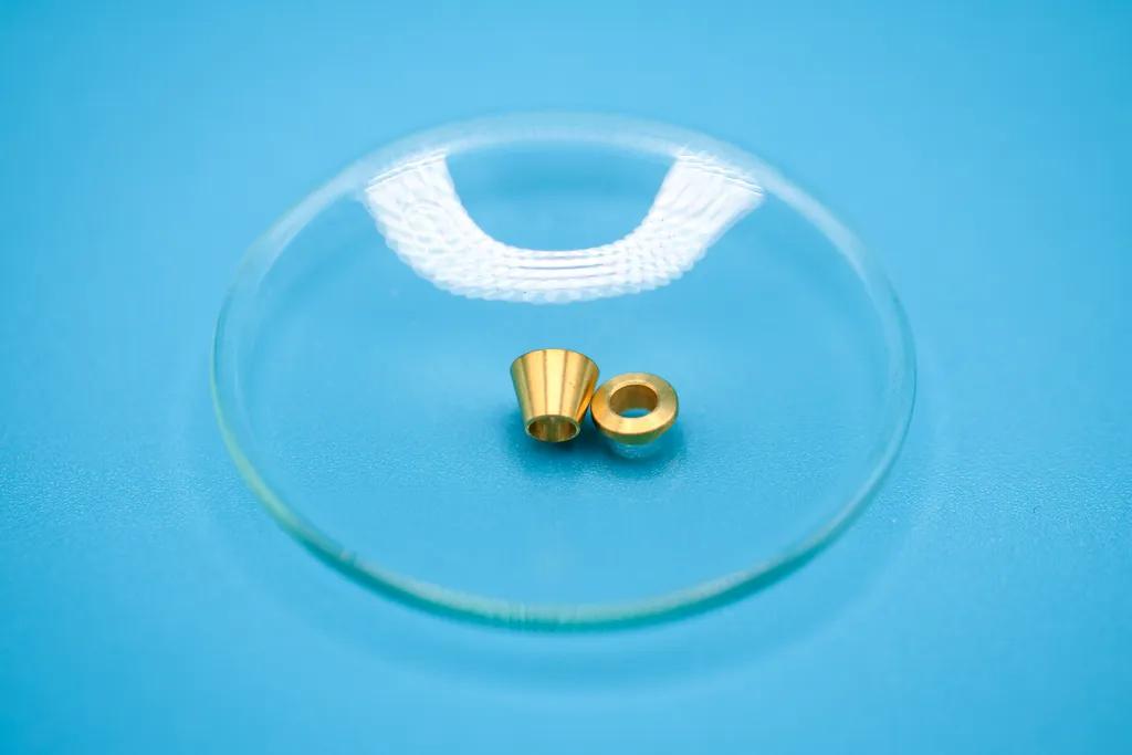 Set of brass crimping rings, with one front clamping ring and one rear clamping ring