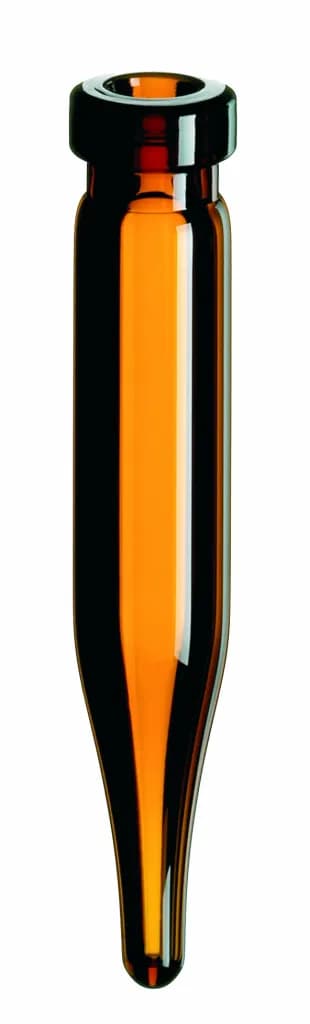 0.6 ml Micro-Vial, 40x7mm, amber glass 1st hydrol. class, conical