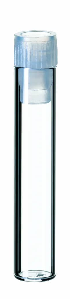 1 ml Shell Vial, 40 x 8.2 mm, clear glass, 8 mm PE-Plug